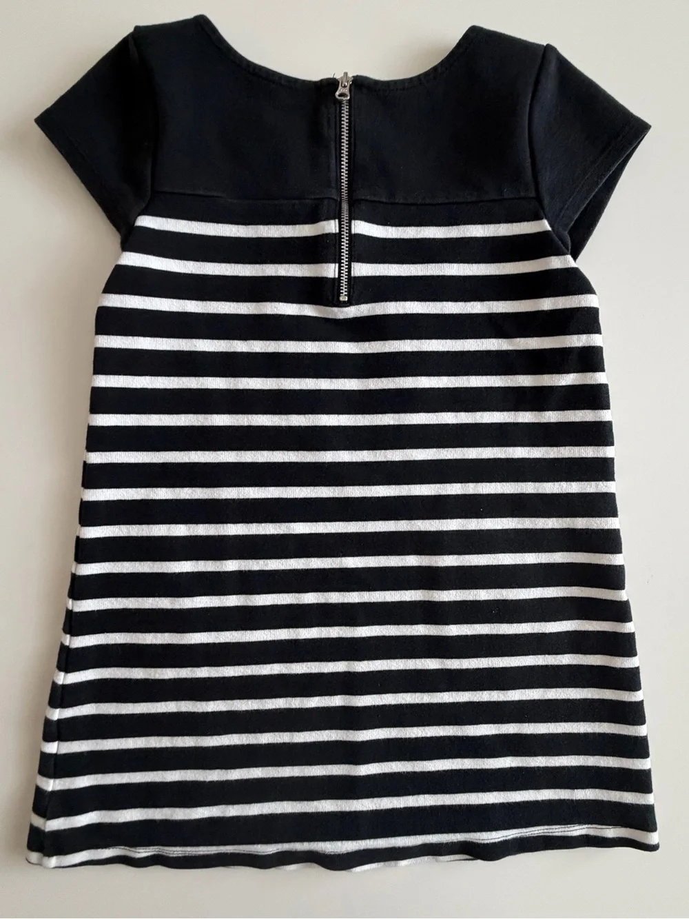 Gymboree Girls Size 6 Black & White Striped Pocket Dress